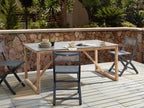 Table de salle à manger de jardin 180 cm 90 cm Ciment Gris