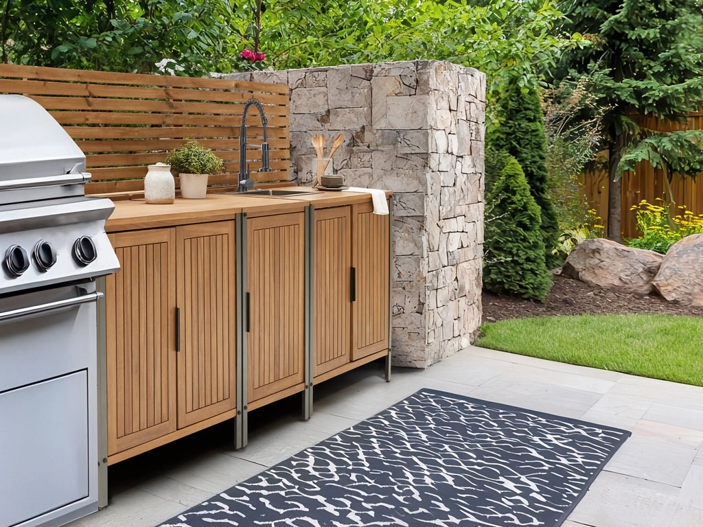Cuisine d'extérieur en bois d'acacia certifié Marron