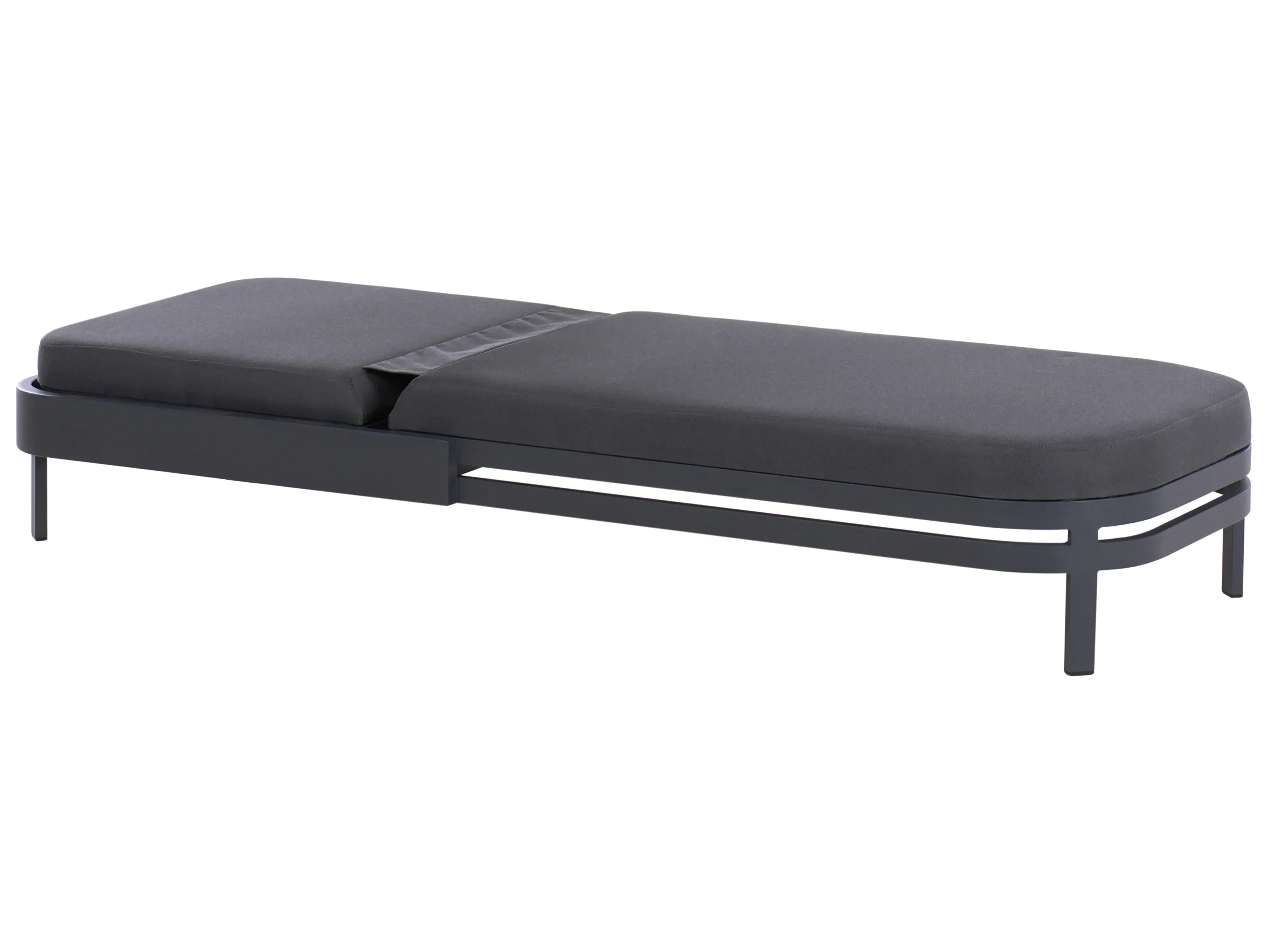 Transat en métal gris graphite