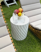 Table basse 37 cm 37 cm Effet terrazzo Terrazzo Blanc