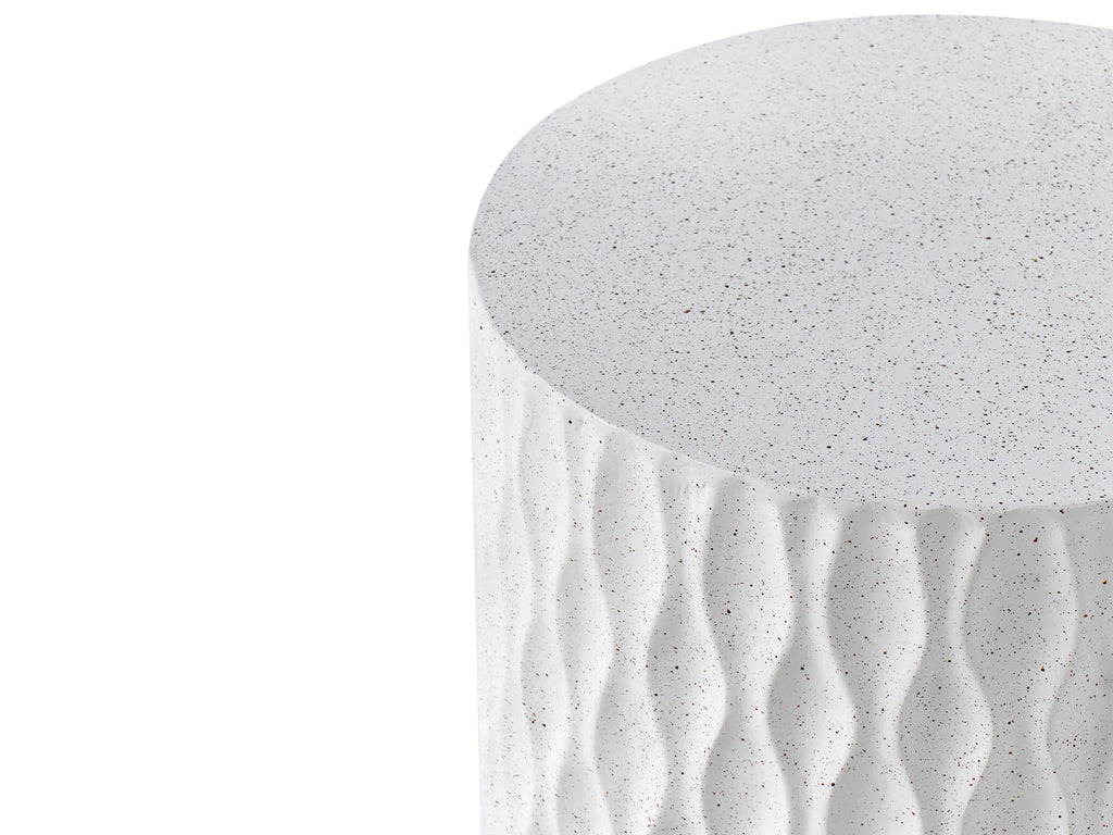 Table basse 37 cm 37 cm Effet terrazzo Terrazzo Blanc