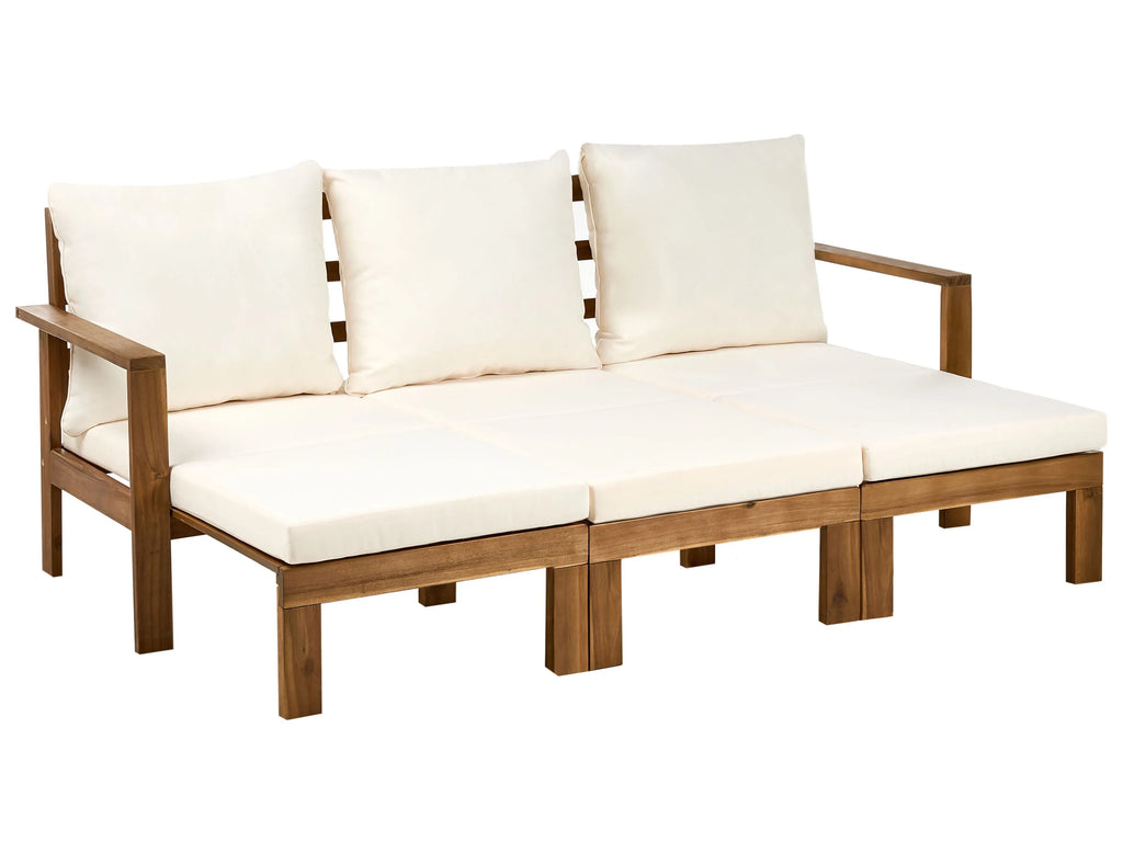 Banc de jardin avec coussin 190 cm Réglable Bois d'acacia Marron
