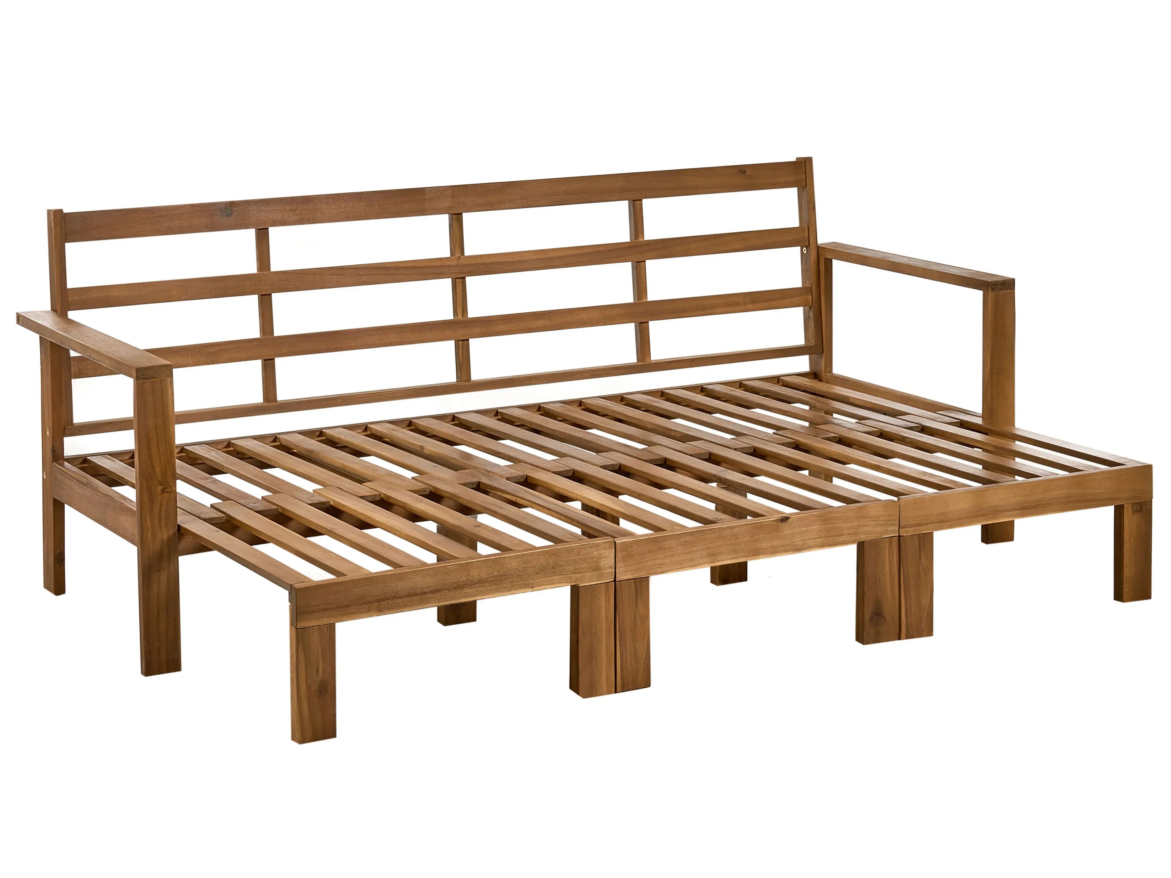 Banc de jardin avec coussin 190 cm Réglable Bois d'acacia Marron