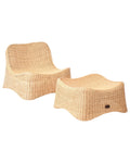 Poltrona da giardino con ottomana  Rattan Naturale
