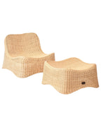 Poltrona da giardino con ottomana  Rattan Naturale