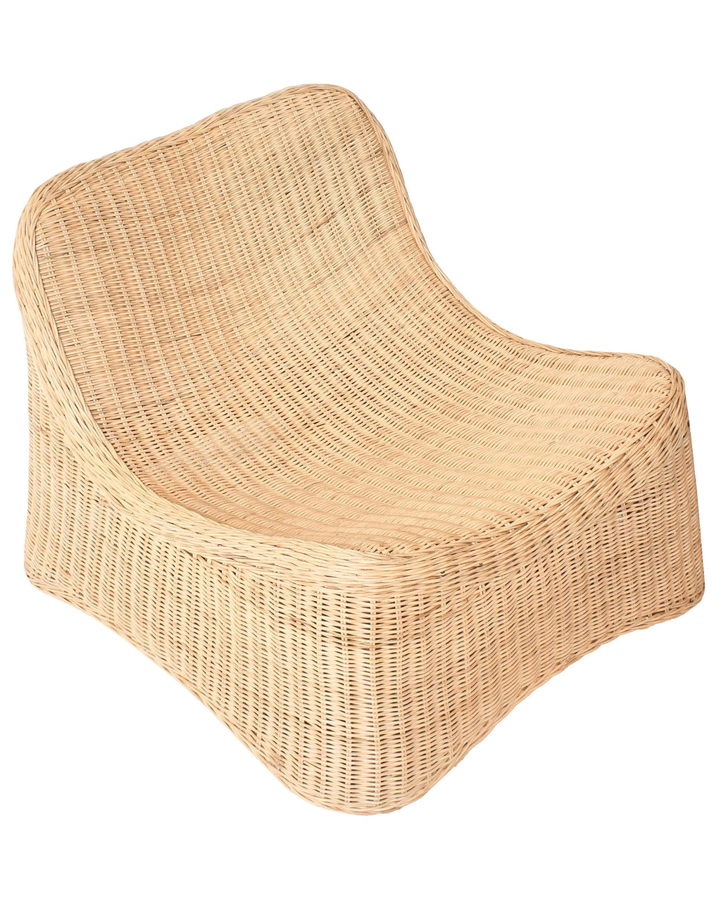 Fauteuil de jardin avec pouf Rotin Naturel