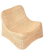 Fauteuil de jardin avec pouf Rotin Naturel