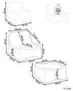 Fauteuil de jardin avec pouf Rotin Naturel