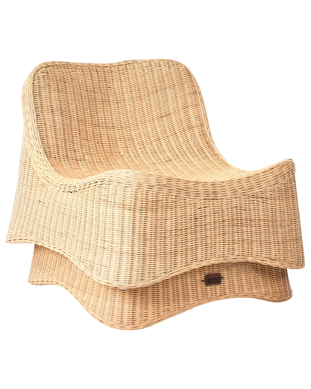 Fauteuil de jardin avec pouf Rotin Naturel