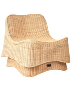 Fauteuil de jardin avec pouf Rotin Naturel