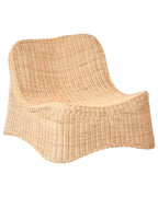 Fauteuil de jardin avec pouf Rotin Naturel