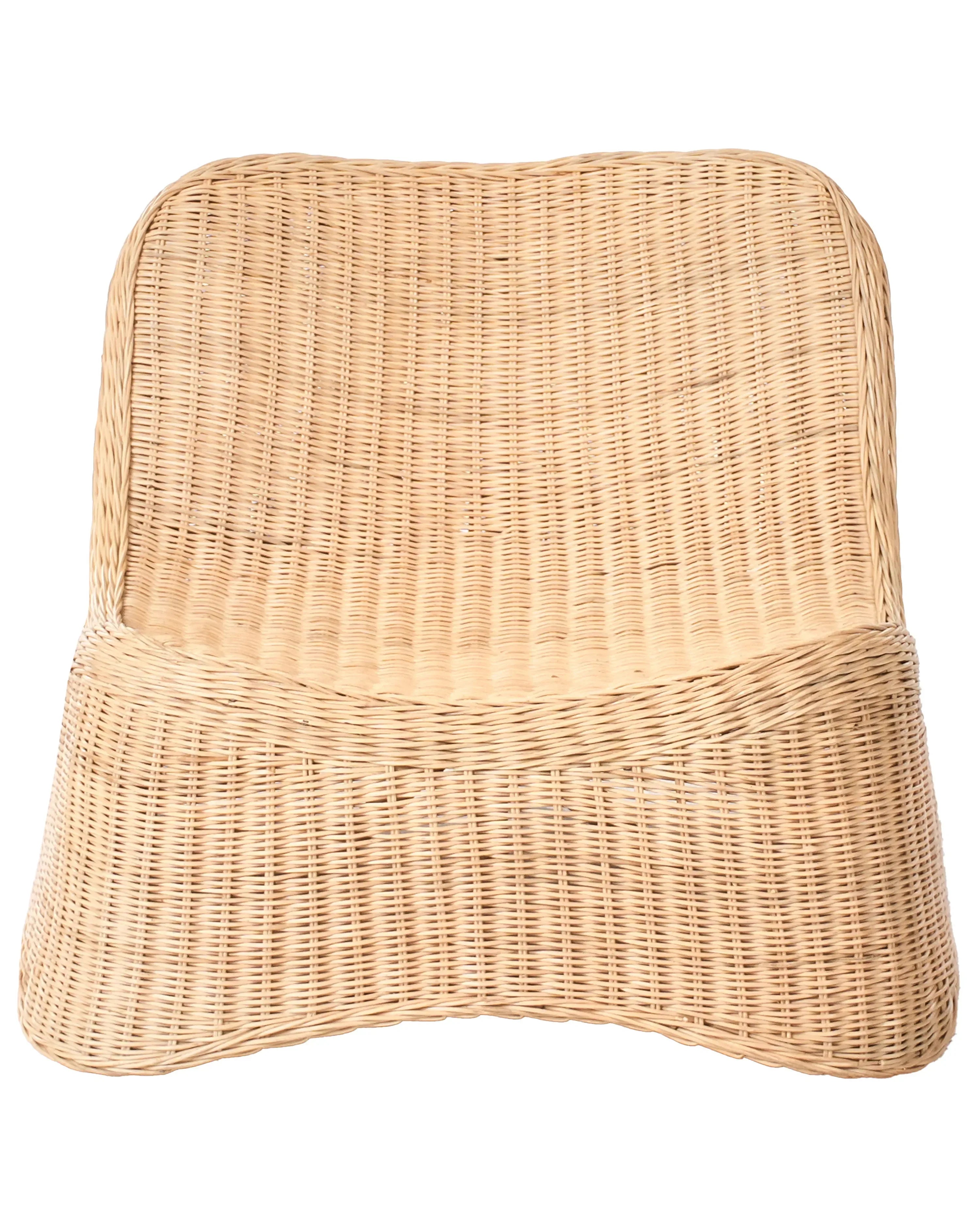Fauteuil de jardin avec pouf Rotin Naturel
