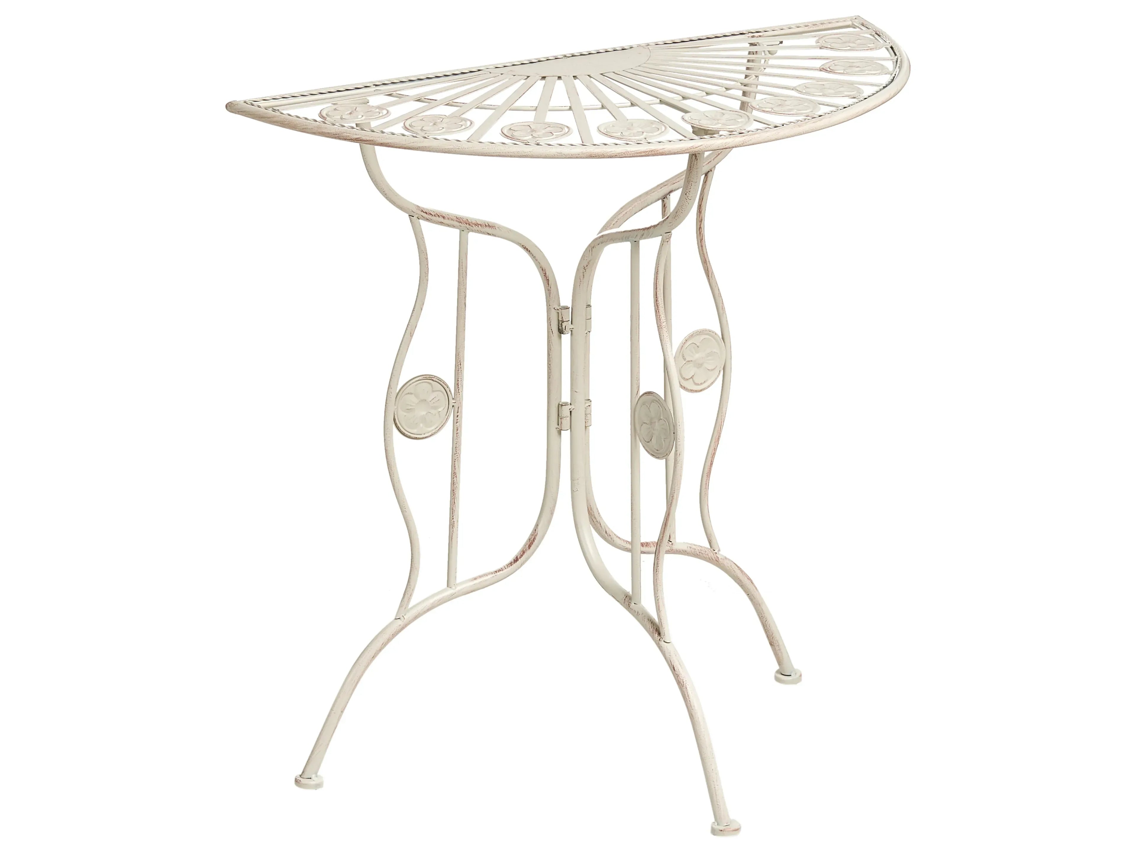 Tavolino Bistrot  80 cm 37 cm Metallo Beige chiaro