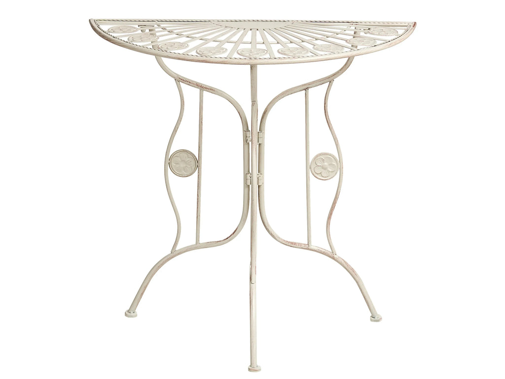 Table bistrot 80 cm 37 cm Métal beige clair