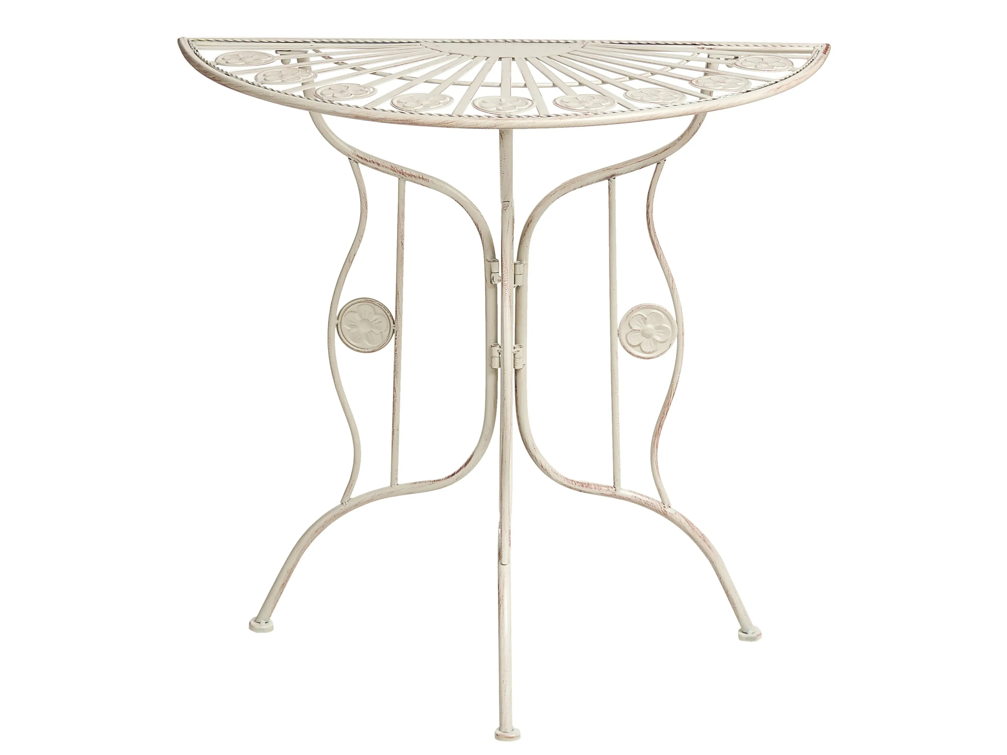 Table bistrot 80 cm 37 cm Métal beige clair