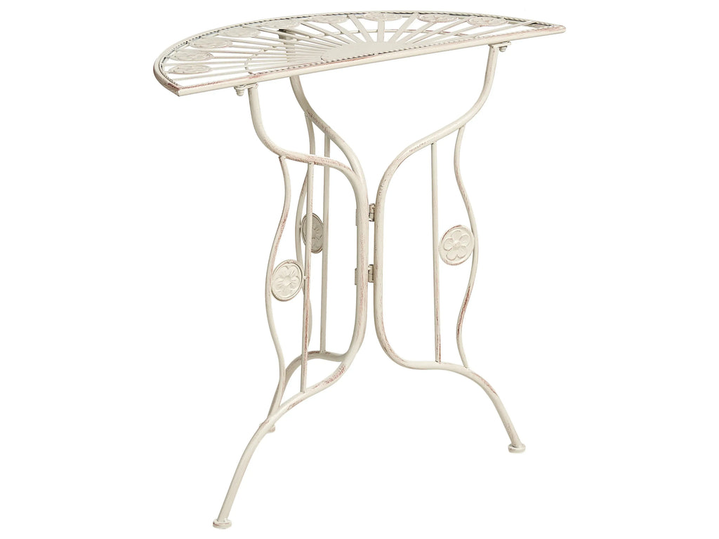 Table bistrot 80 cm 37 cm Métal beige clair
