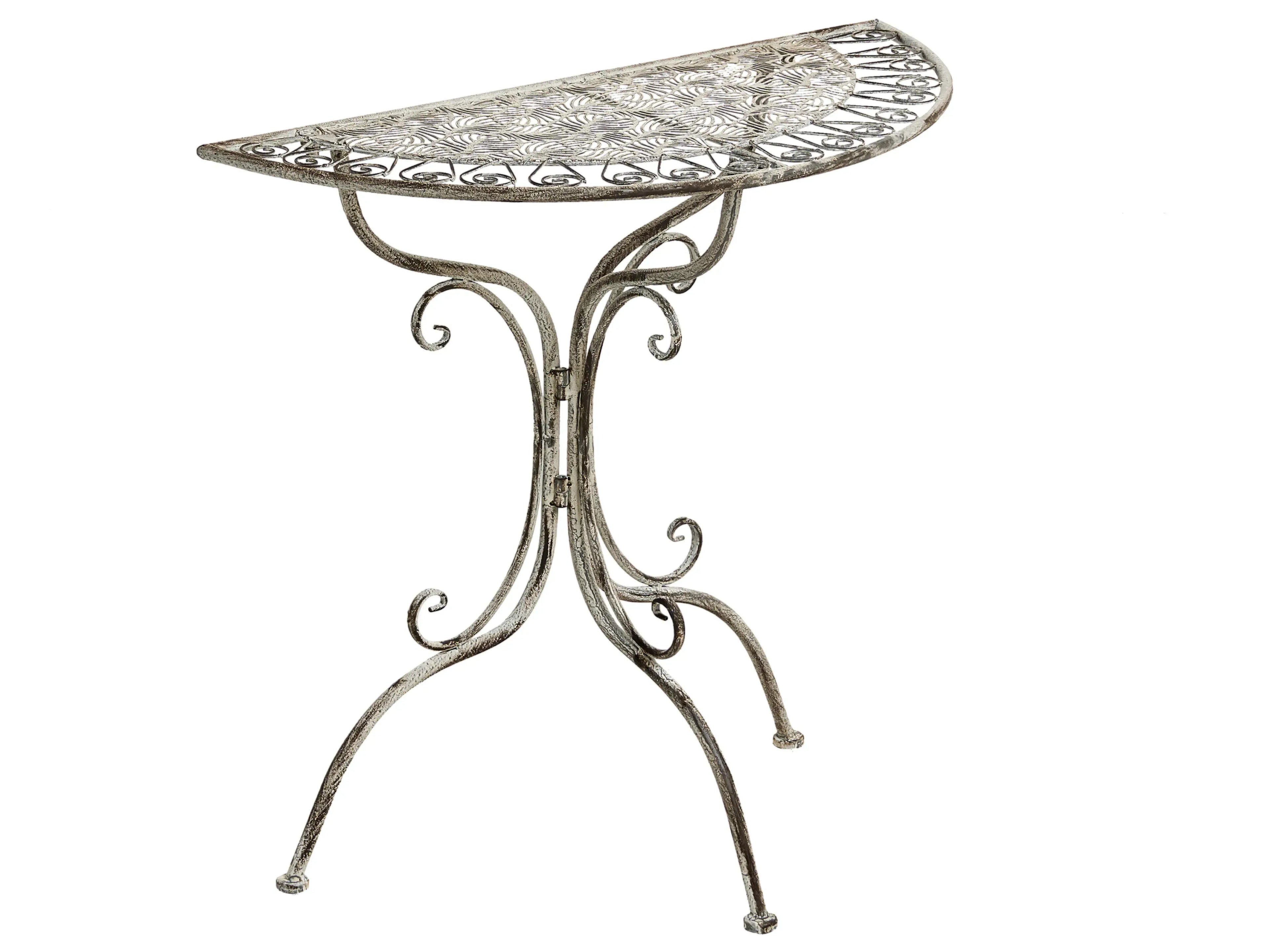 Tavolino Bistrot  80 cm 36 cm Metallo Grigio