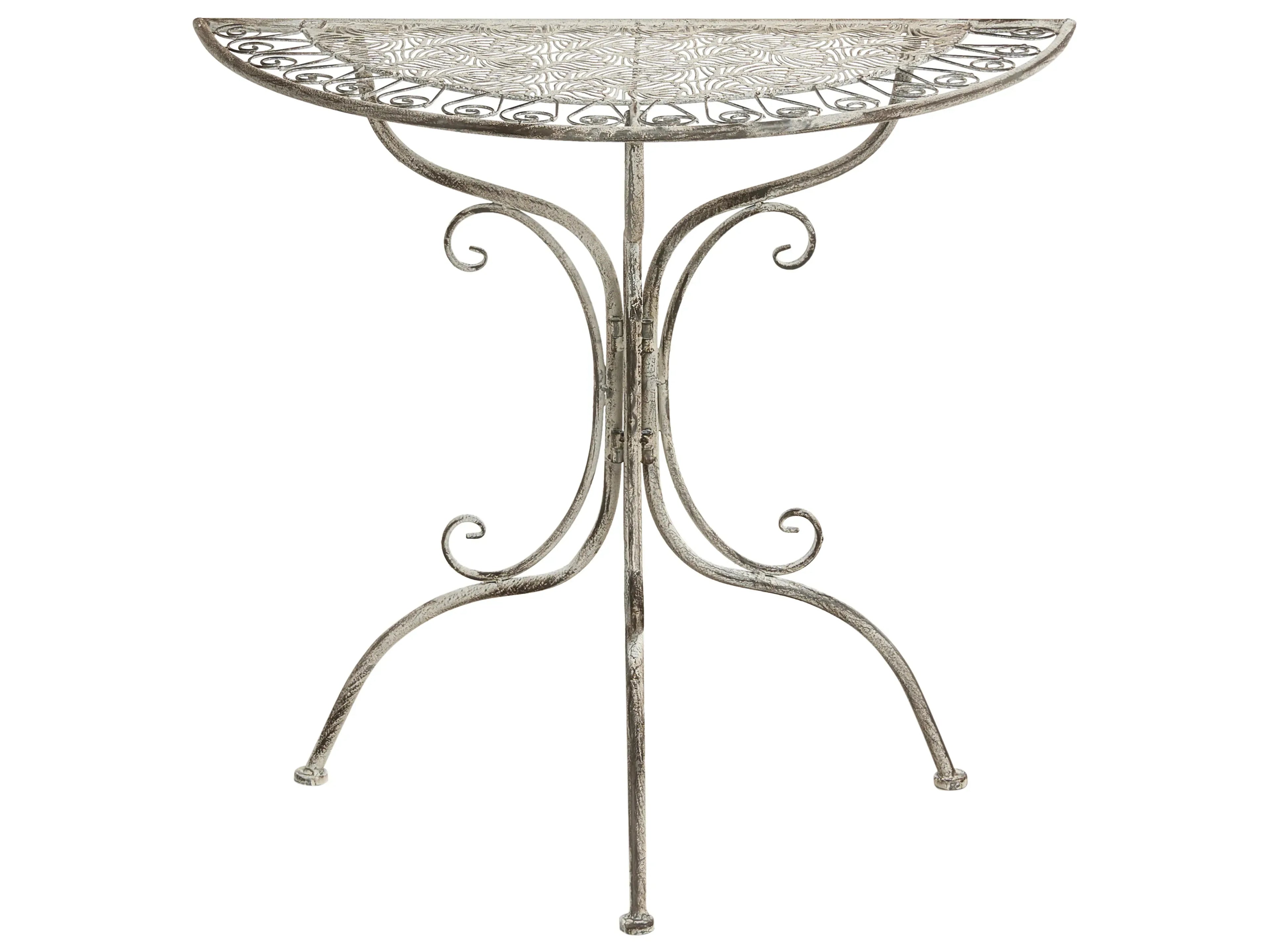 Table Bistrot 80 cm 36 cm Métal Gris