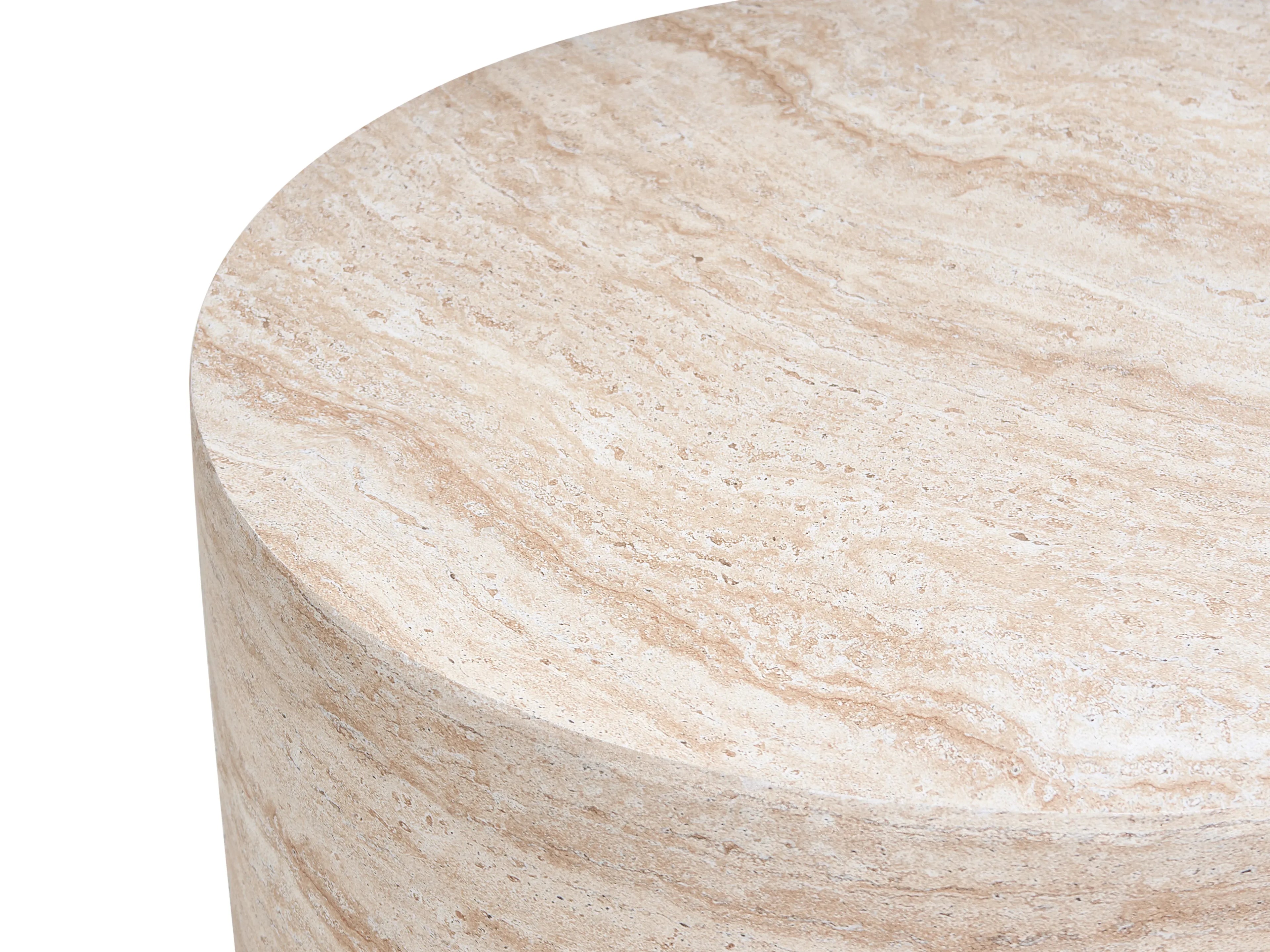 Table basse 70 cm x 70 cm Effet travertin