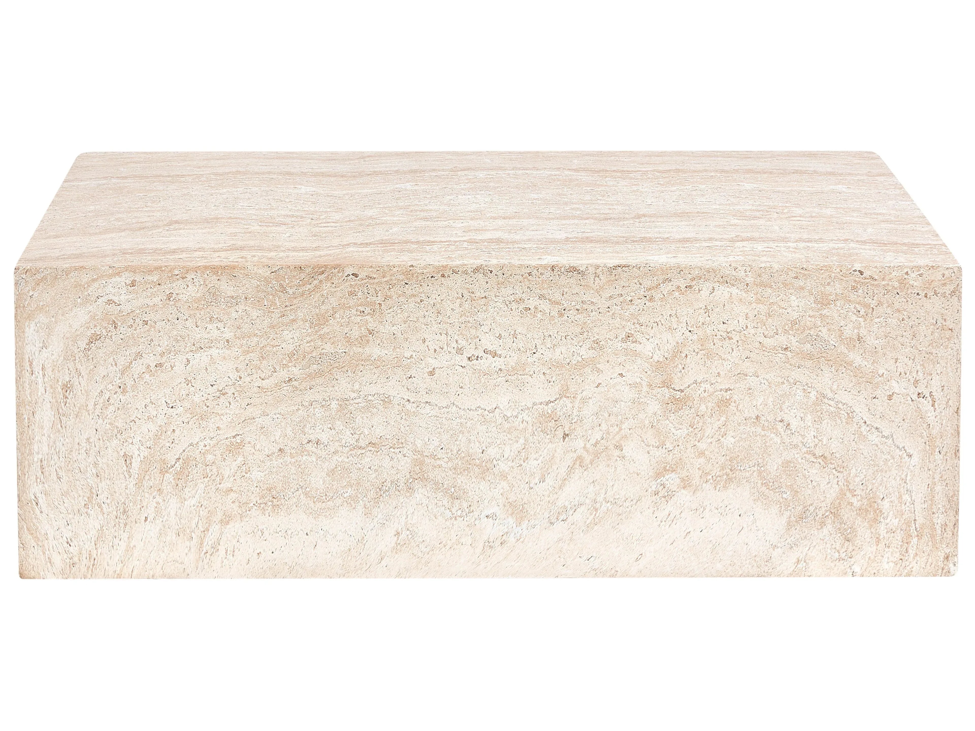 Table basse 90 cm 66 cm Effet travertin