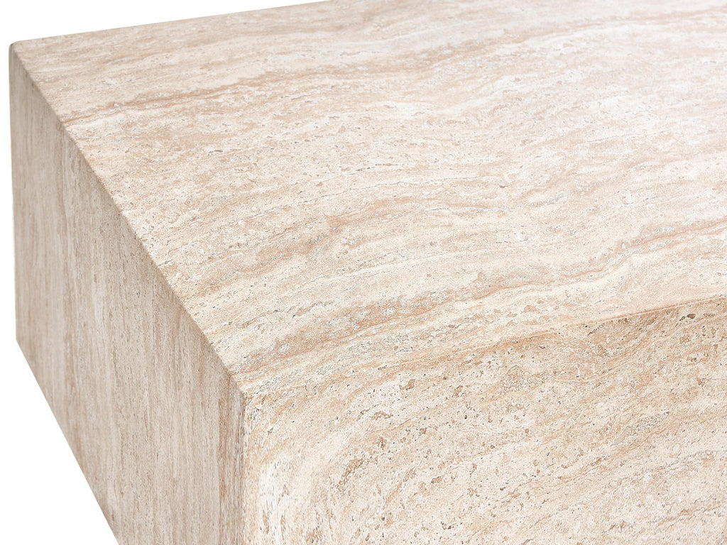 Table basse 90 cm 66 cm Effet travertin
