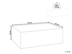 Table basse 90 cm 66 cm Effet travertin