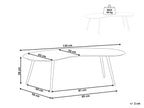 Table de jardin 65 cm 130 cm Métal Beige