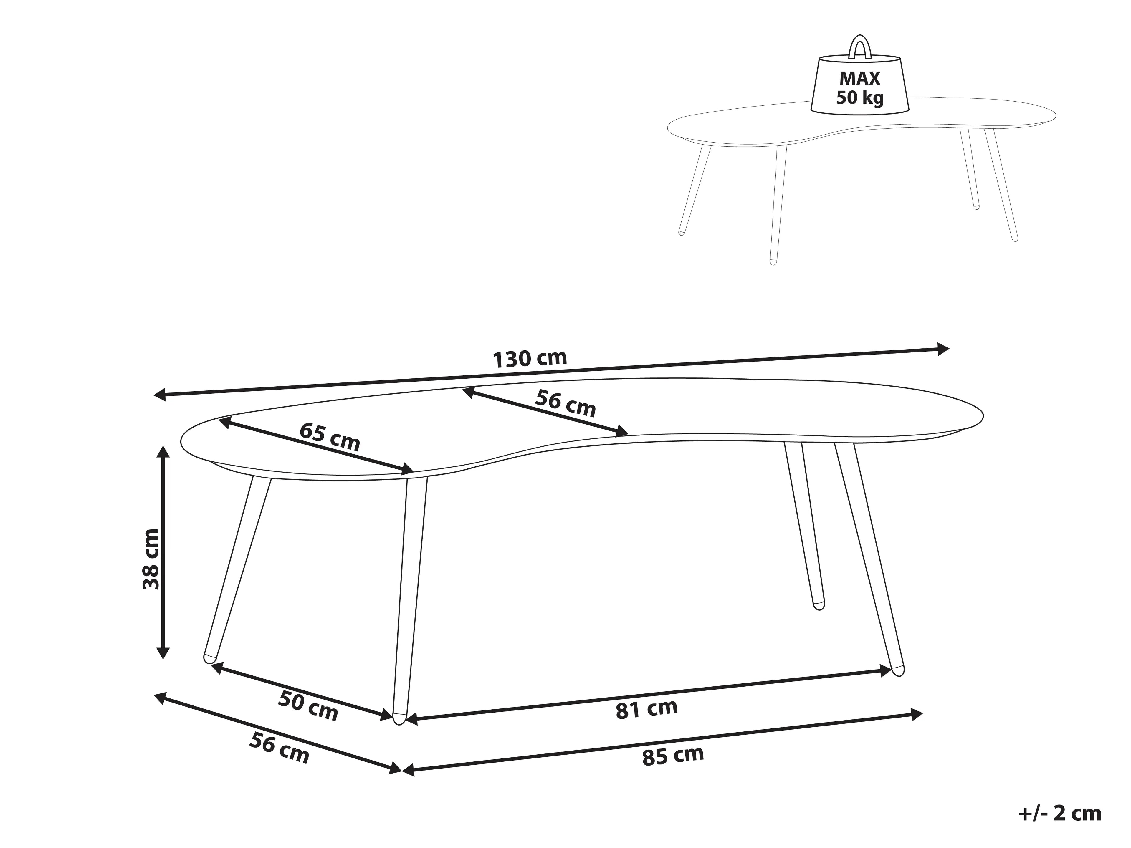 Table de jardin 65 cm 130 cm Métal Beige