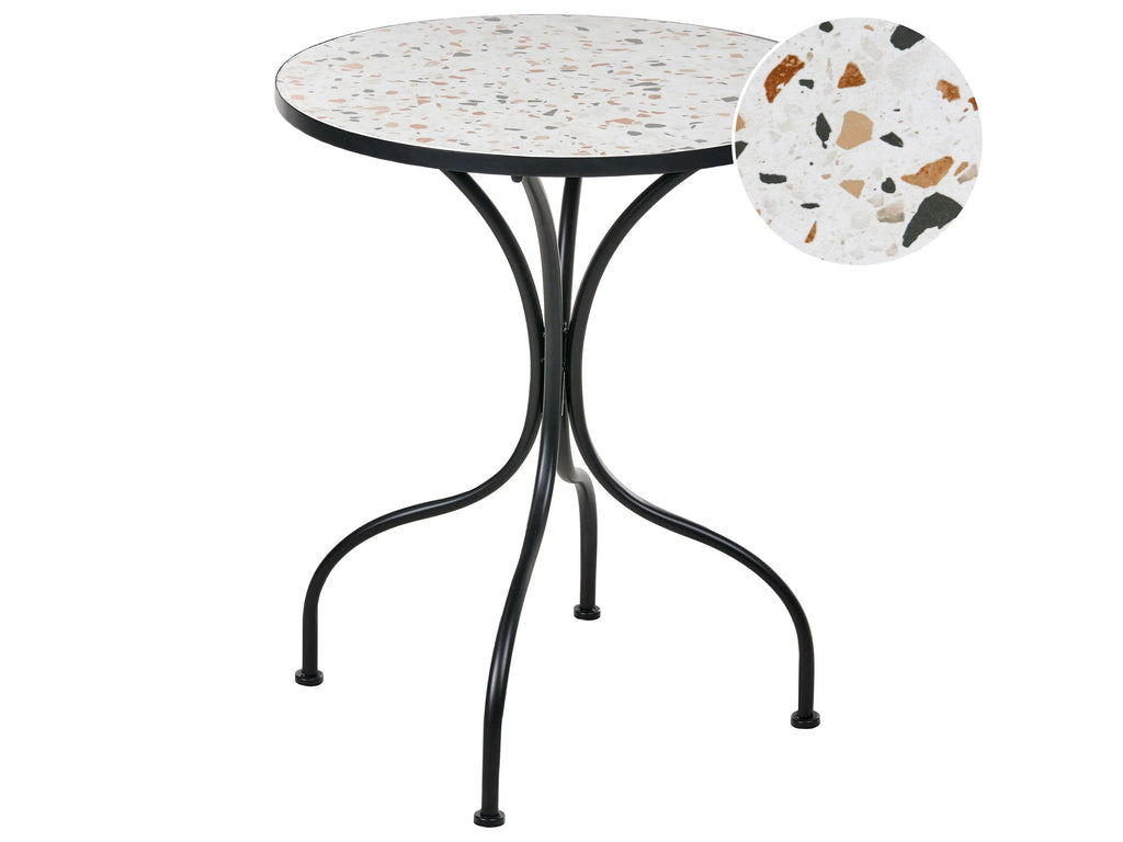 Tavolino Bistrot  60 cm 60 cm Effetto terrazzo Metallo Nero
