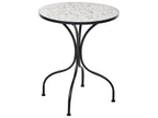 Table de bistrot 60 cm 60 cm Effet terrazzo Métal Noir