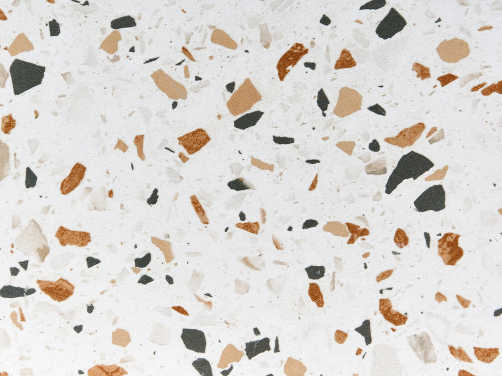 Table de bistrot 60 cm 60 cm Effet terrazzo Métal Noir