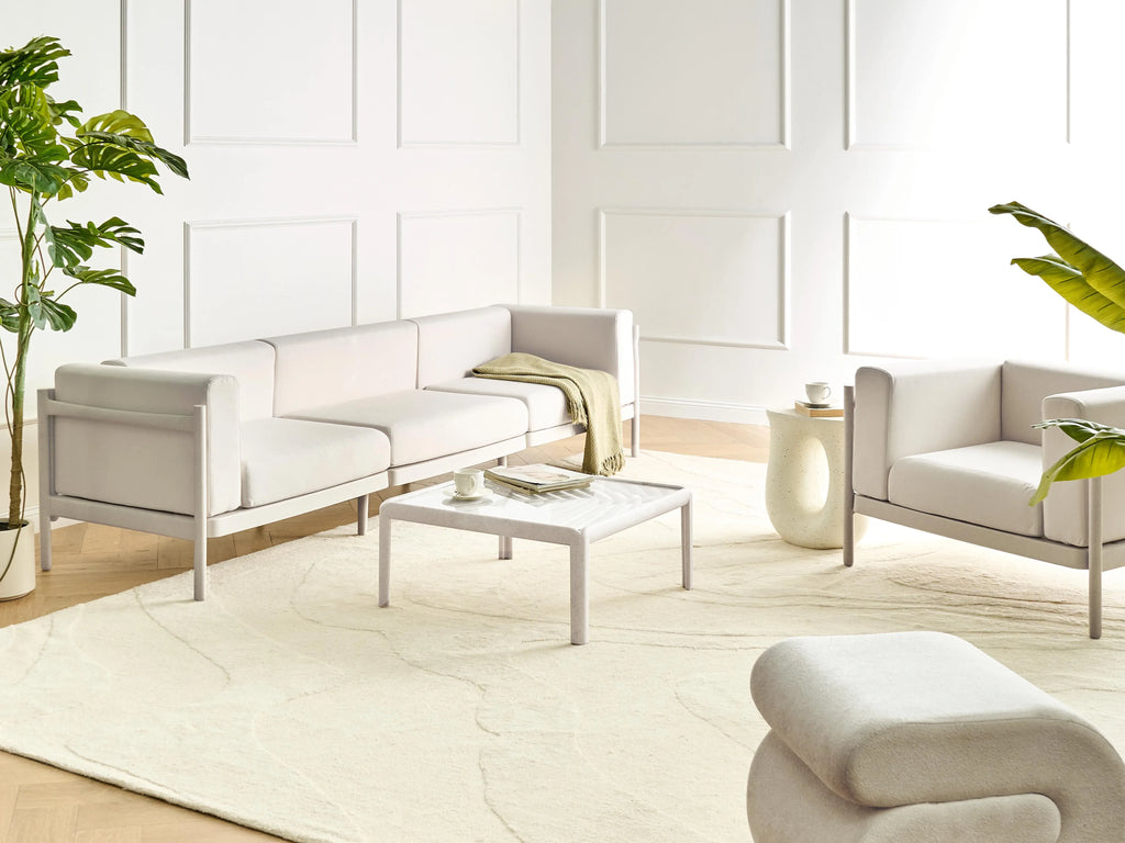 Canapé de jardin 3 places Beige clair
