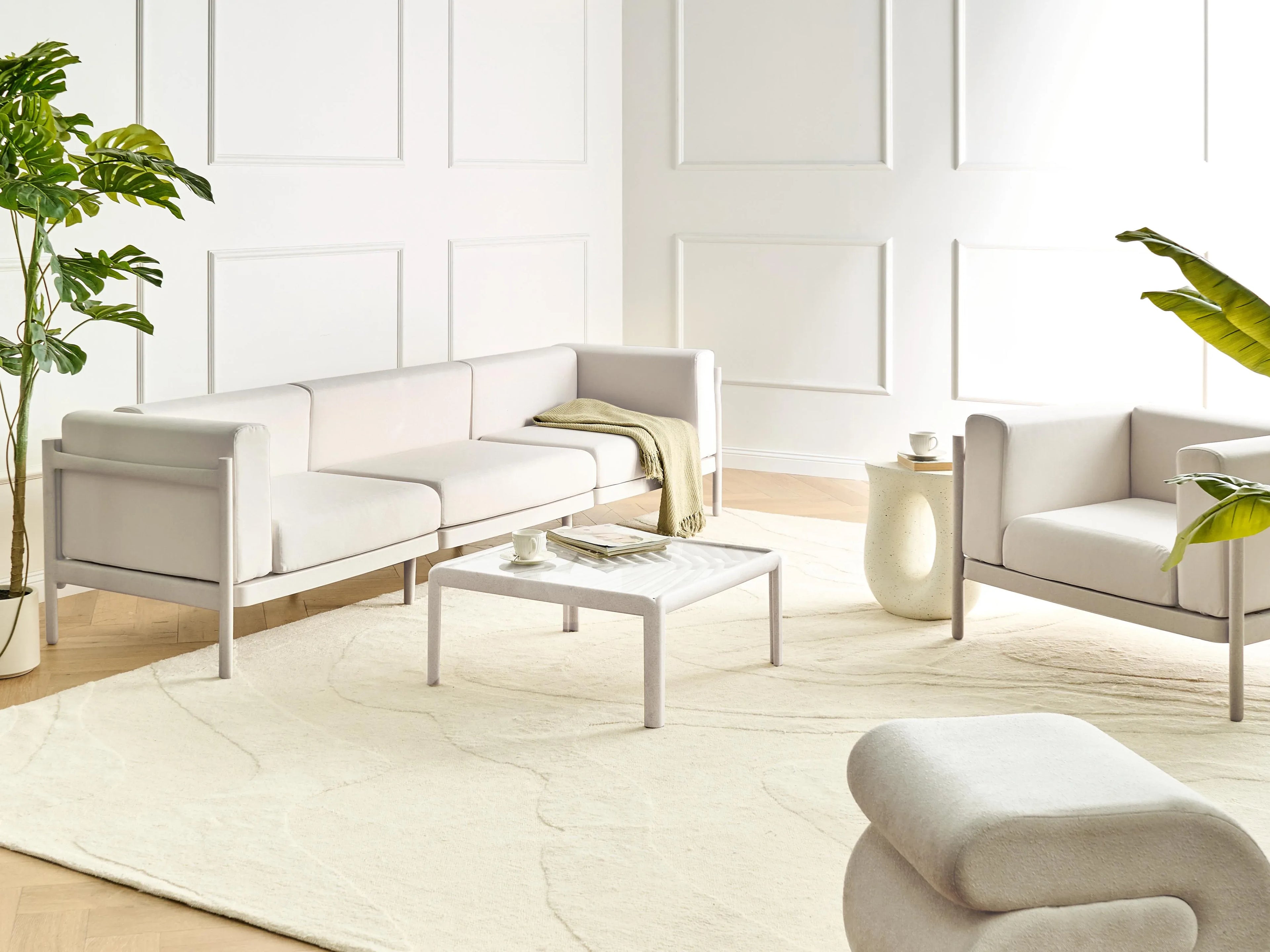 Canapé de jardin 3 places Beige clair