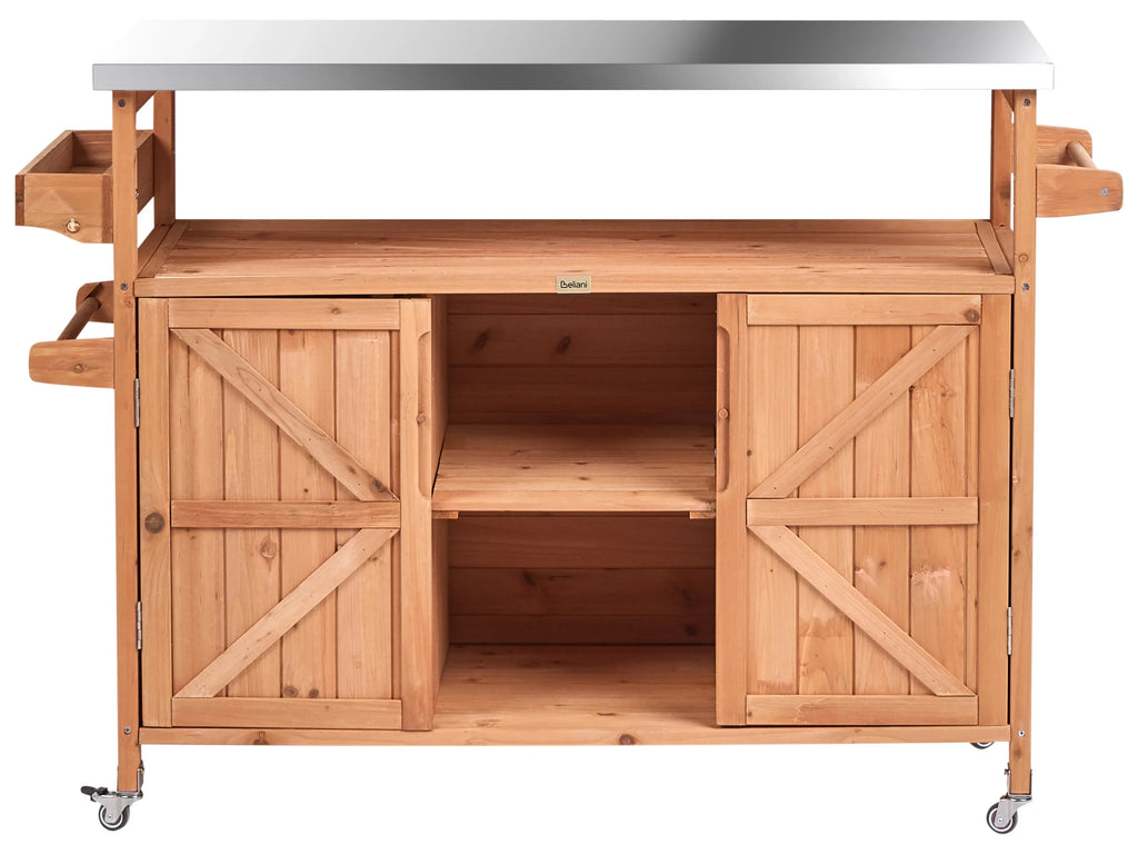 Îlot pour cuisine extérieure Bois de sapin Marron clair