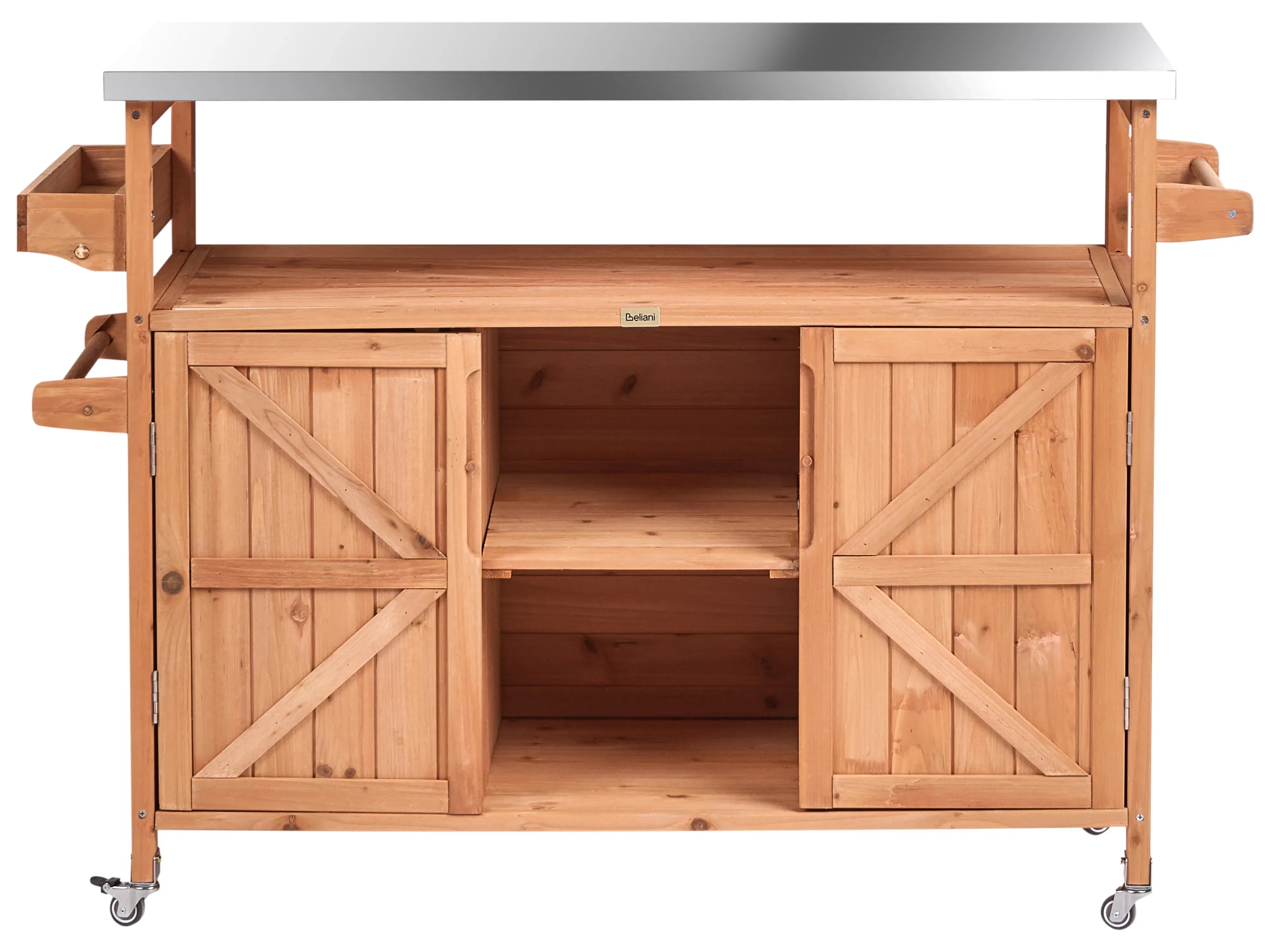 Îlot pour cuisine extérieure Bois de sapin Marron clair