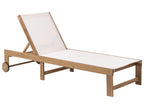 Lettino Prendisole PEDESINA Legno d'acacia Beige