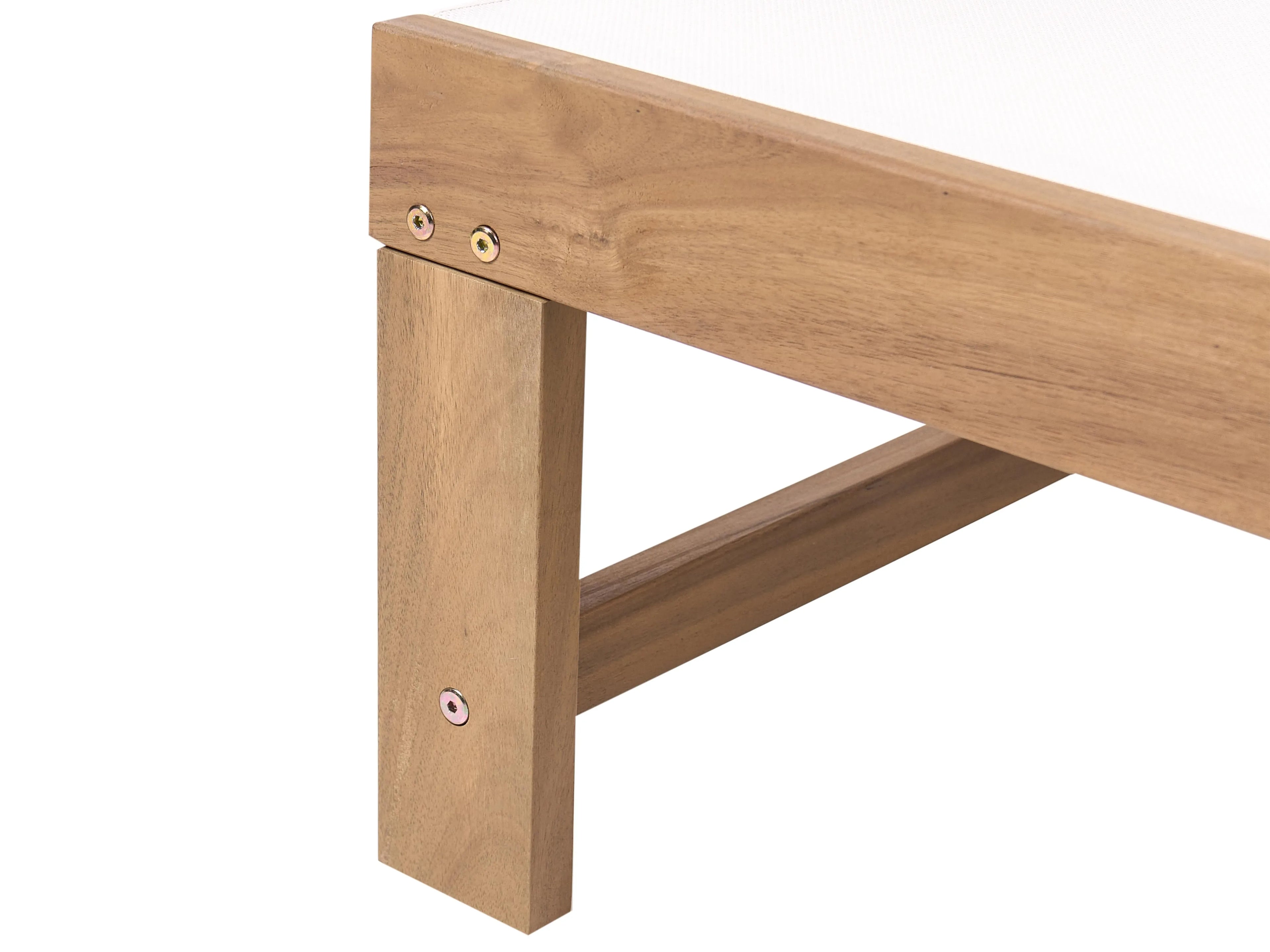 Chaise longue en bois d'acacia beige