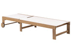 Chaise longue en bois d'acacia beige