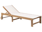 Chaise longue en bois d'acacia beige