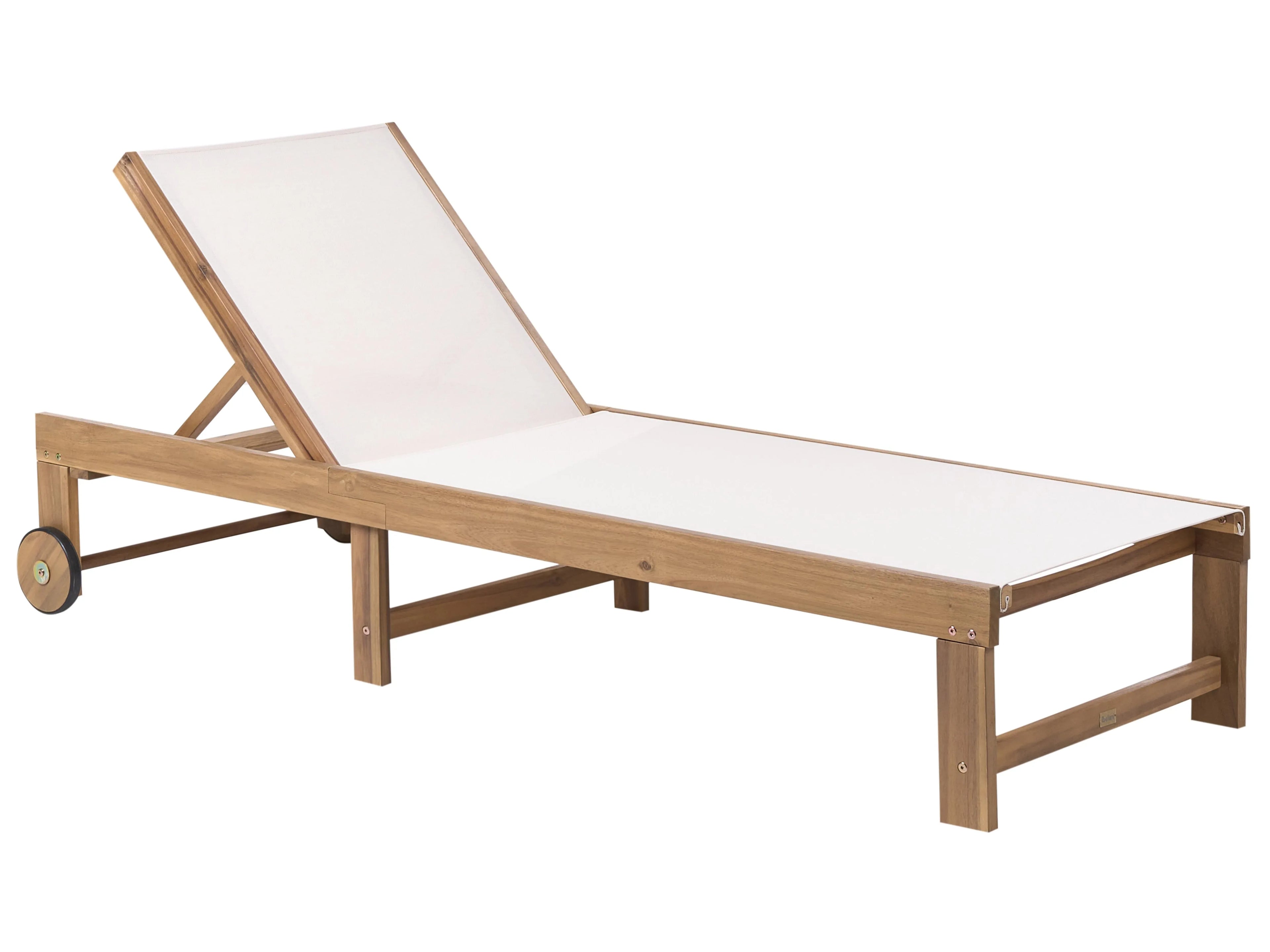 Chaise longue en bois d'acacia beige