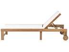 Chaise longue en bois d'acacia beige