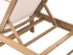 Chaise longue en bois d'acacia beige
