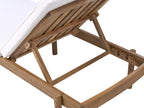 Chaise longue avec coussin Bois d'acacia Blanc