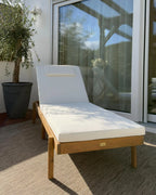 Chaise longue avec coussin Bois d'acacia Blanc
