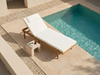 Chaise longue avec coussin Bois d'acacia Blanc
