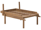 Chaise longue avec coussin Bois d'acacia Blanc