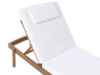 Chaise longue avec coussin Bois d'acacia Blanc